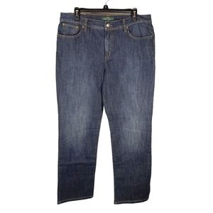 Ralph Lauren LRL Womens Size 14P Petite Classic Straight Jeans High Rise Blue